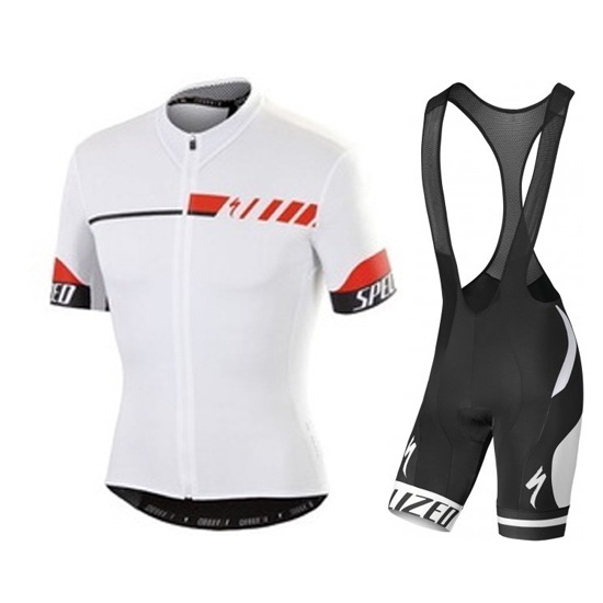 2016 Maillot Specialized Tirantes Mangas Cortas Blanco