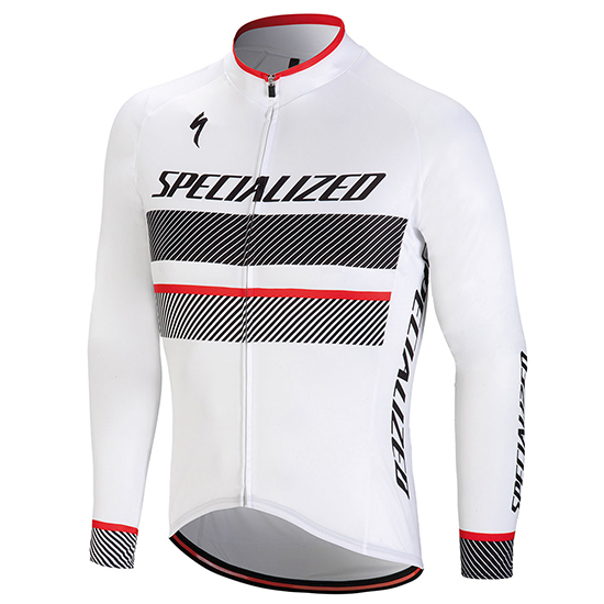 2018 Maillot Specialized Tirantes Mangas Largas Blanco