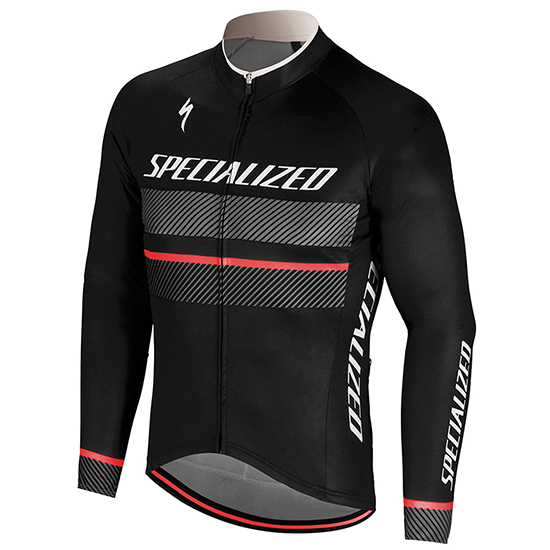 2018 Maillot Specialized Tirantes Mangas Largas Negro