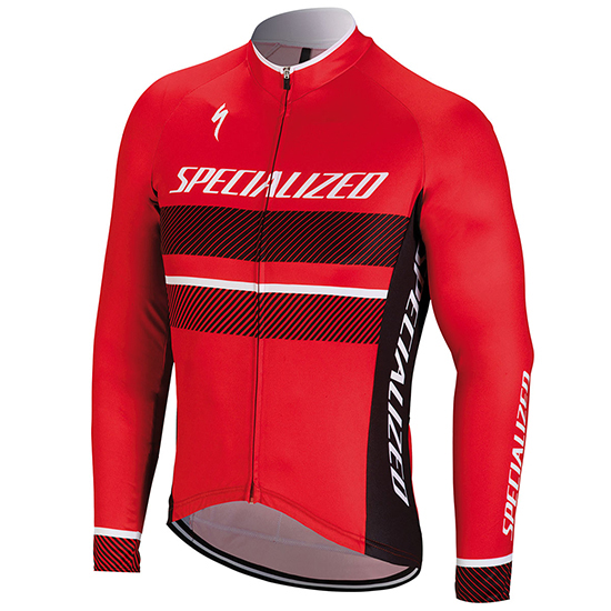 2018 Maillot Specialized Tirantes Mangas Largas Rojo