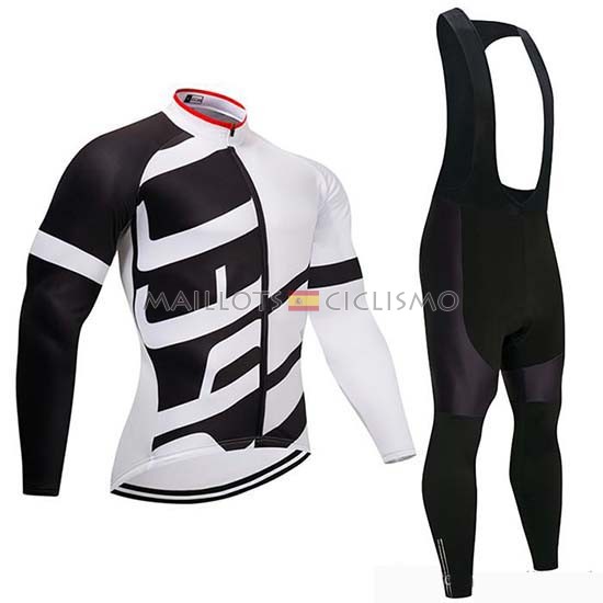 2019 Maillot Specialized Tirantes Mangas Largas Negro Blanco