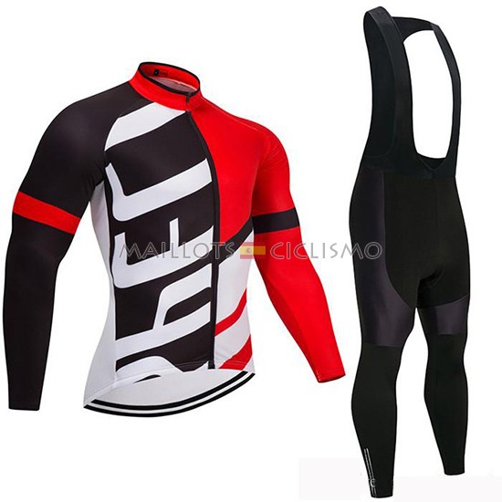 2019 Maillot Specialized Tirantes Mangas Largas Negro Rojo