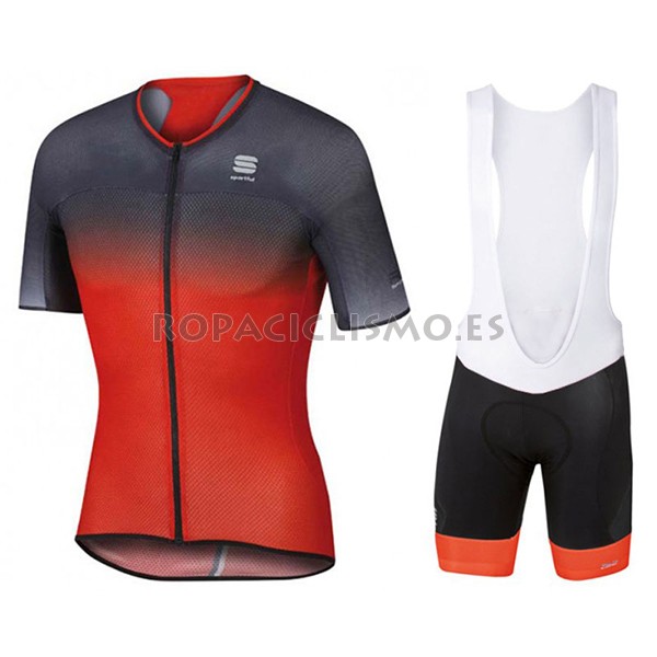 2017 Maillot Sportful R&D Ultraskin tirantes mangas cortas rojo