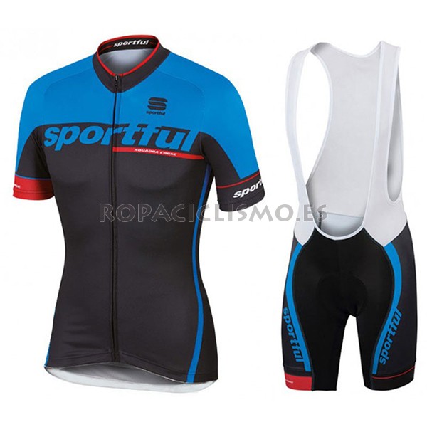 2017 Maillot Sportful SC tirantes mangas cortas azul y negro