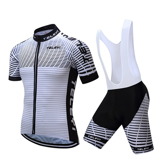 2019 Maillot Teleyi Bike Tirantes Mangas Cortas Blanco Negro