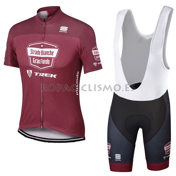 2017 Maillot Strade Bianche Trek tirantes mangas cortas rojo