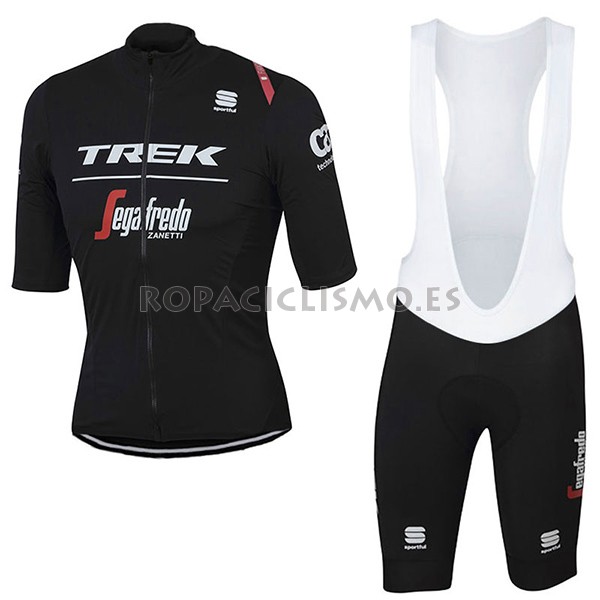 2017 Maillot Trek Segafredo tirantes mangas cortas negro