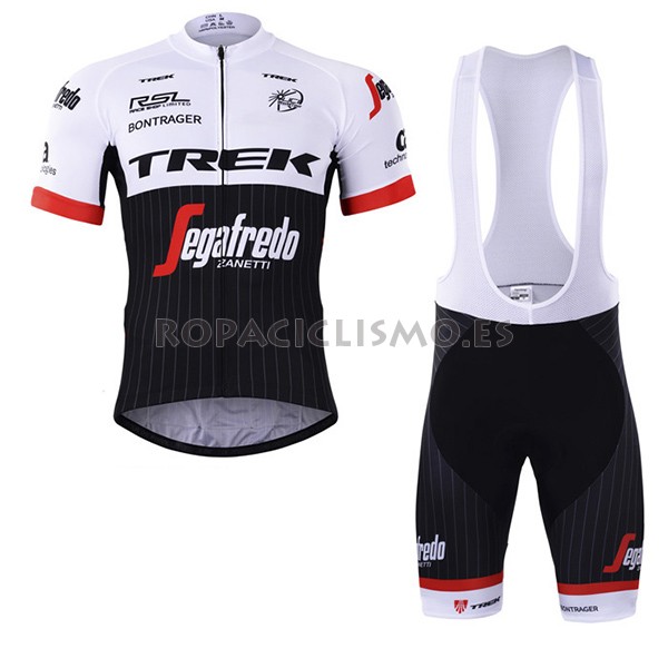 2017 Maillot Trek Segafredo tirantes mangas cortas negro y blanc