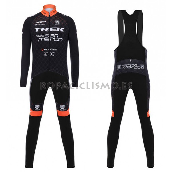 2017 Maillot Trek Selle San Marco Tirantes Mangas Largas Negro