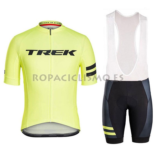 2018 Maillot Trek Tirantes Mangas Cortas Claro Amarillo