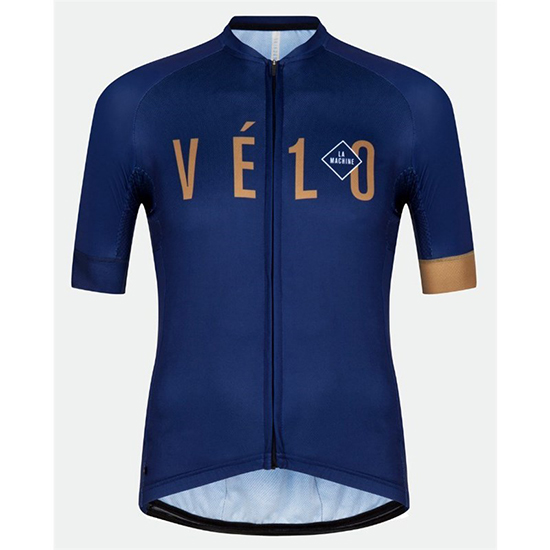2018 Maillot Velo Tirantes Mangas Cortas Azul Naranja