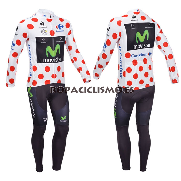 2013 Maillot movistar rojo mangas largas