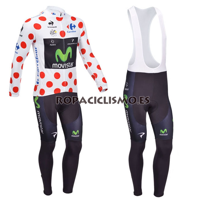 2013 Maillot movistar rojo tirantes mangas largas