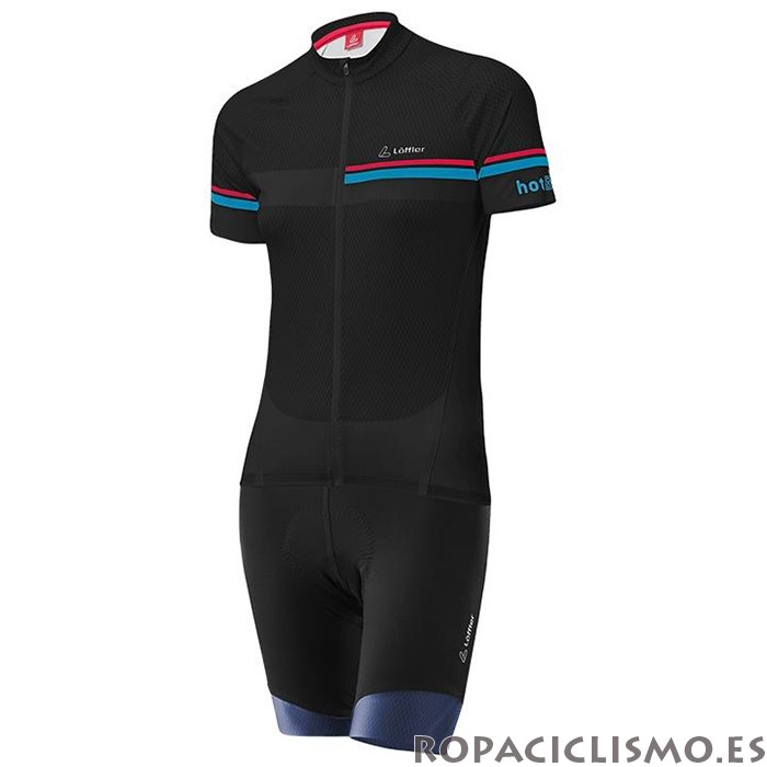 2020 Maillot Mujer Loffler Tirantes Mangas Cortas Rosa Azul Negro