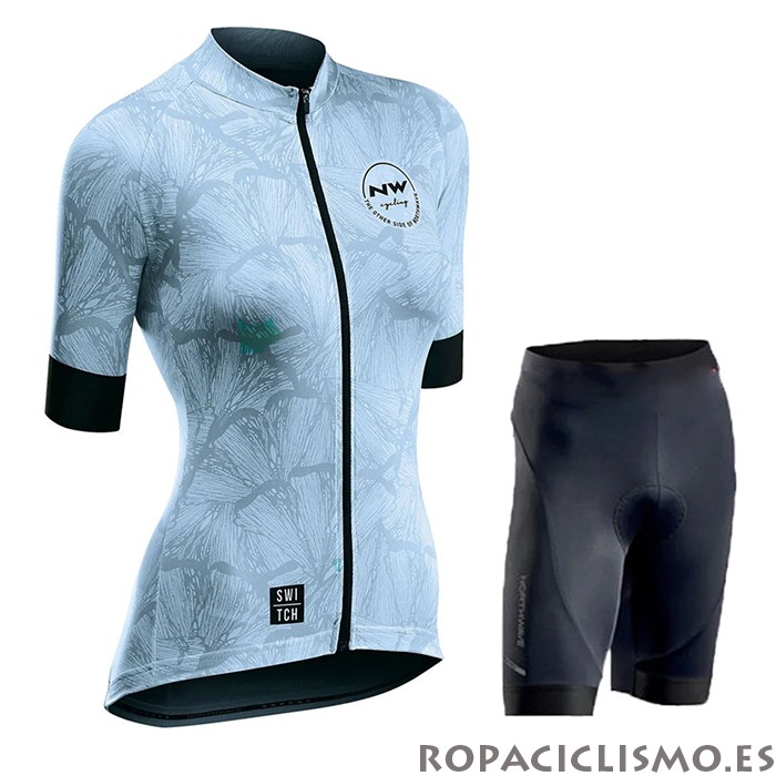 2020 Maillot Mujer Northwave Tirantes Mangas Cortas Azul Negro