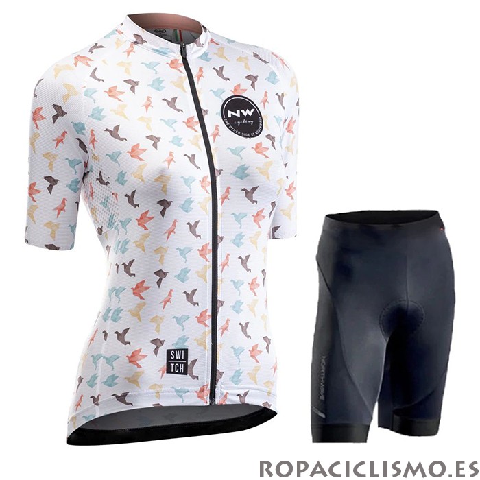 2020 Maillot Mujer Northwave Tirantes Mangas Cortas Blanco