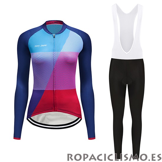 2019 Maillot Mujer Dirty Snow Tirantes Mangas Largas Azul Rojo Violeta