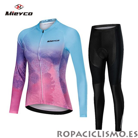 2019 Maillot Mujer Mieyco Tirantes Mangas Largas Azul Rosa