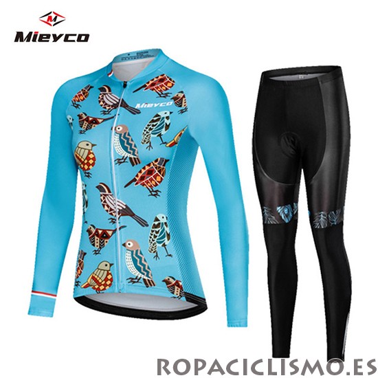 2019 Maillot Mujer Mieyco Tirantes Mangas Largas Azul