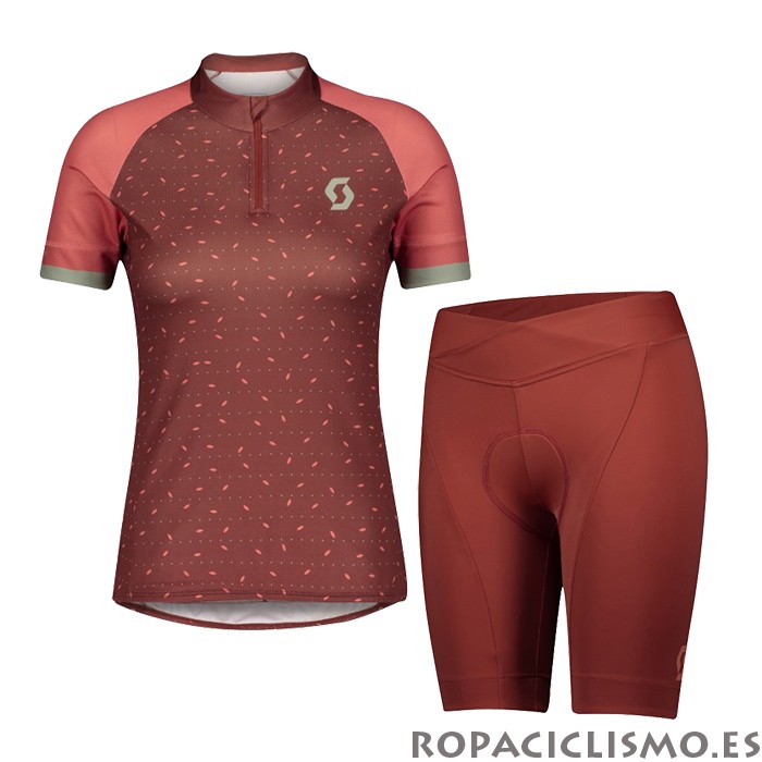 2021 Maillot Mujer Scott Tirantes Mangas Cortas Apagado Rojo