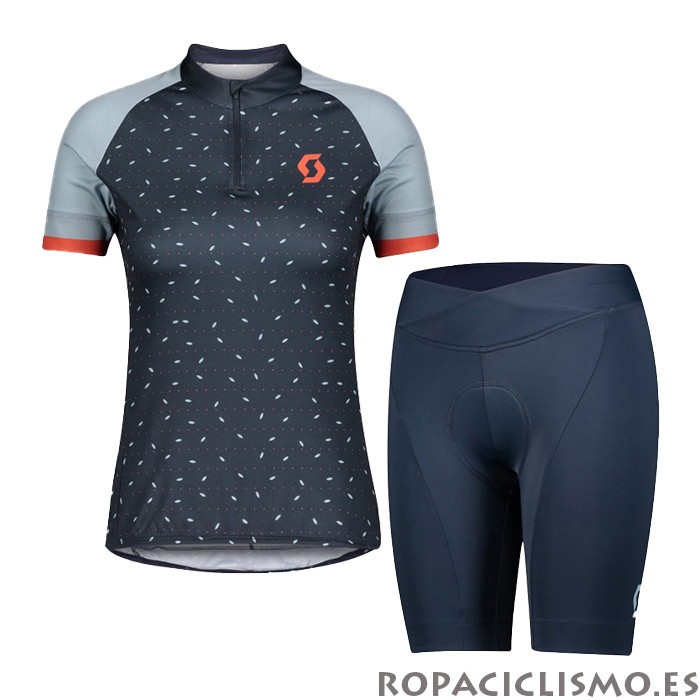 2021 Maillot Mujer Scott Tirantes Mangas Cortas Gris Azul