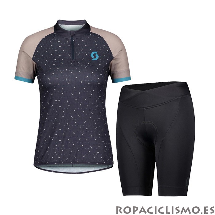 2021 Maillot Mujer Scott Tirantes Mangas Cortas Gris Marron