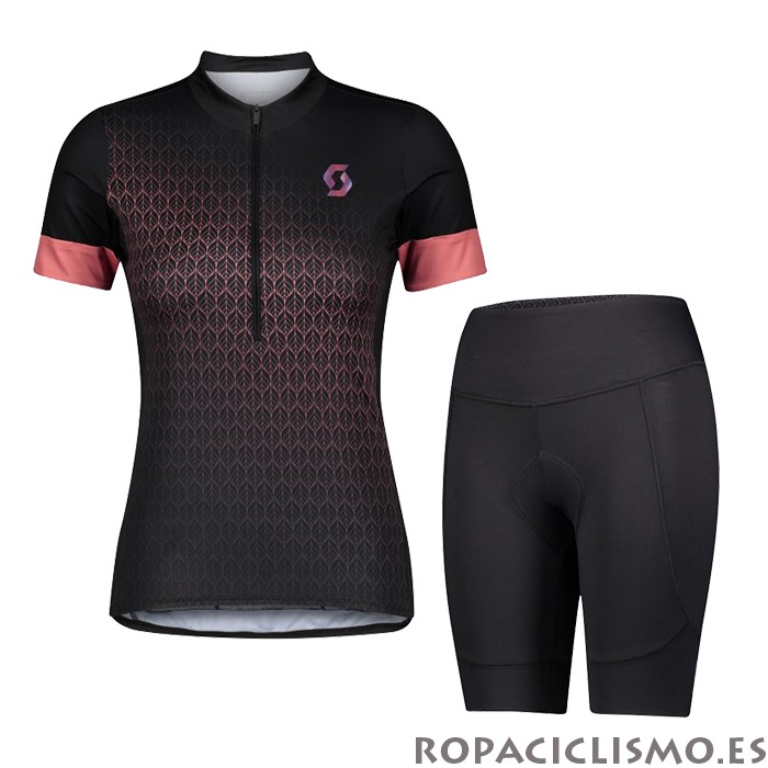 2021 Maillot Mujer Scott Tirantes Mangas Cortas Negro Rosa