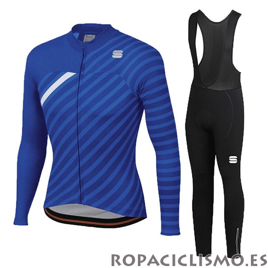 2020 Maillot Mujer Sportful Tirantes Mangas Largas Azul Blanco