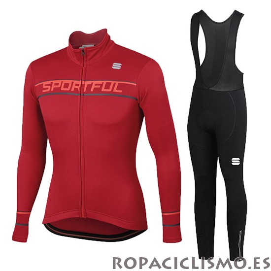 2020 Maillot Mujer Sportful Tirantes Mangas Largas Rojo