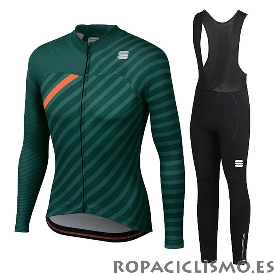 2020 Maillot Mujer Sportful Tirantes Mangas Largas Verde Naranja