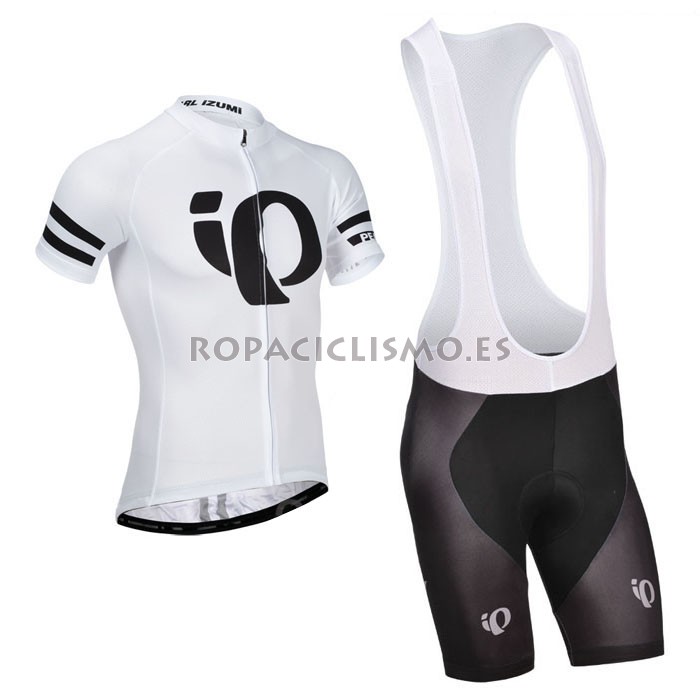 2014 Maillot pearl izumi Blanco mangas cortas tirantes