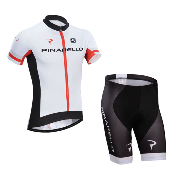 2014 Maillot Pinarello mangas cortas Blanco Negro