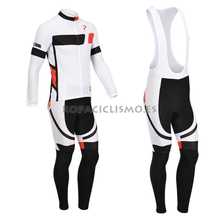 2013 Maillot Pinarello Blanco mangas largas tirantes