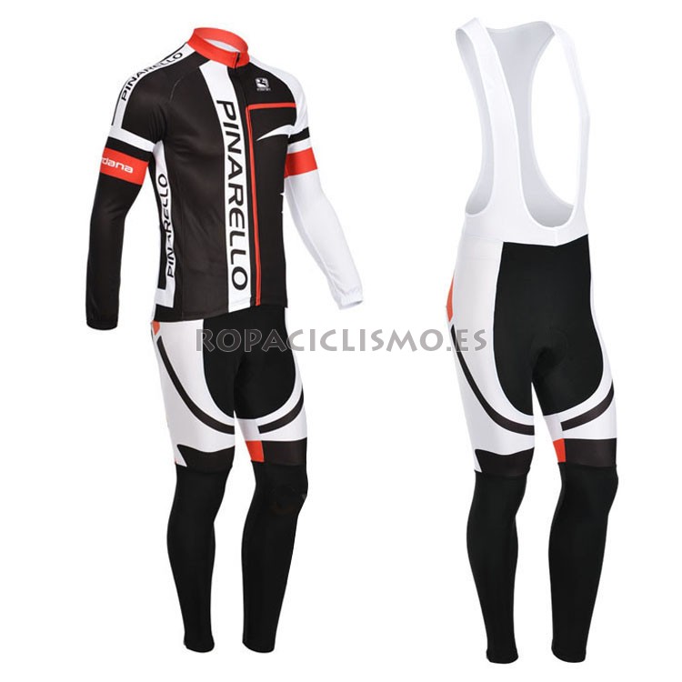 2013 Maillot Pinarello Negro mangas largas tirantes