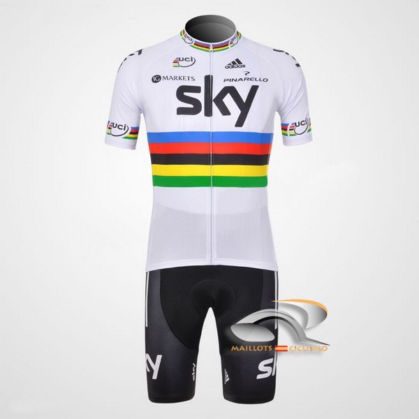 2012 Maillot sky mangas cortas