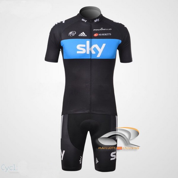 2012 Maillot sky mangas cortas