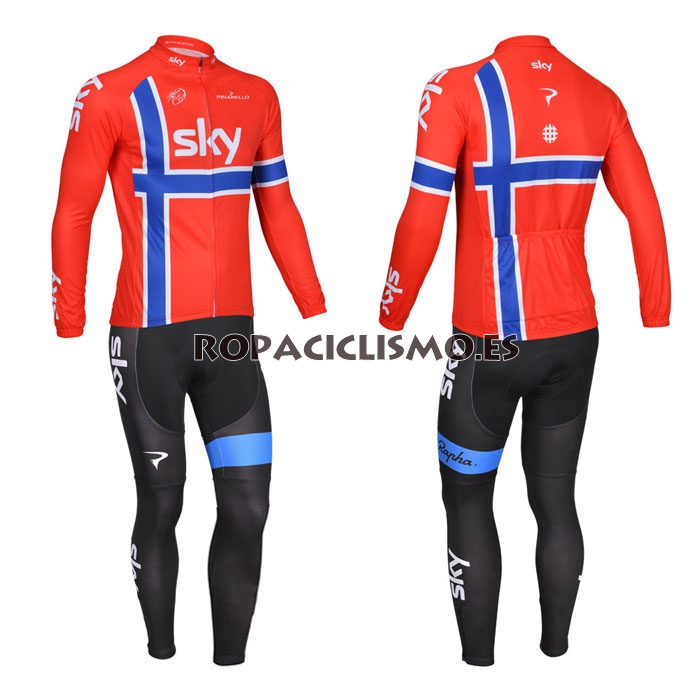 2013 Maillot Sky rojo mangas largas