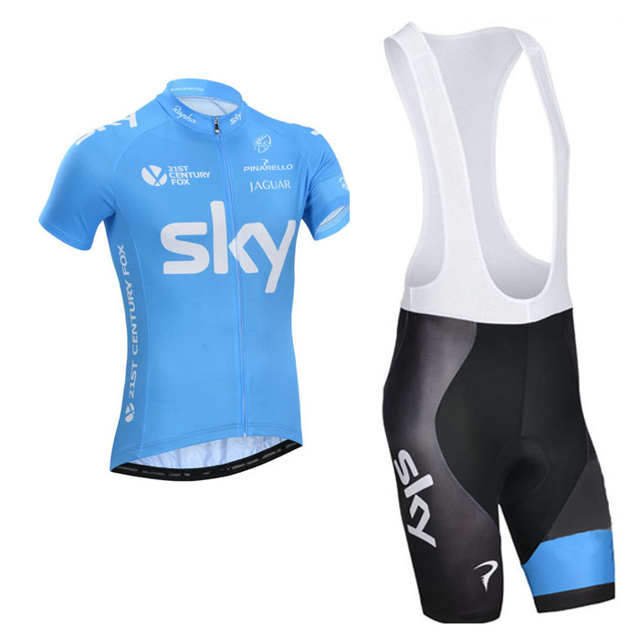 2014 Maillot Sky azul tirantes mangas cortas