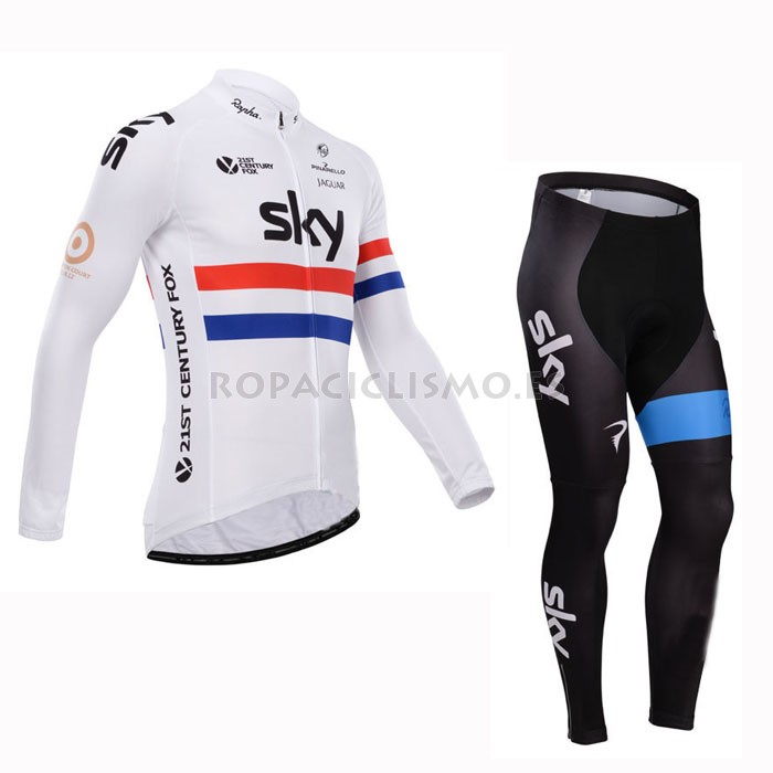 2014 Maillot Sky mangas largas Blanco