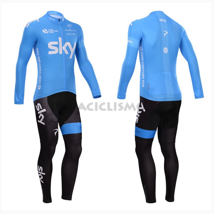 2014 Maillot Sky mangas largas azul