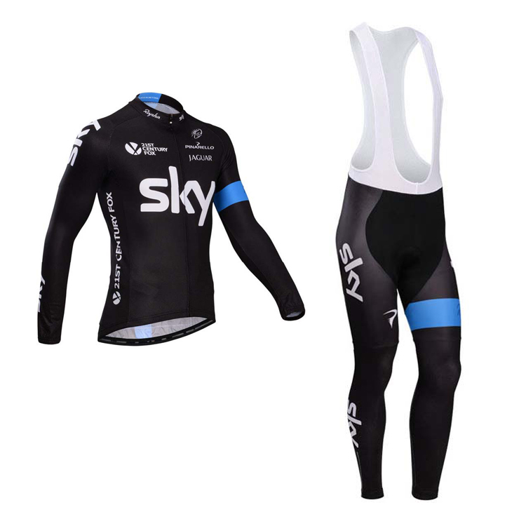 2014 Maillot Sky mangas largas tirantes Negro