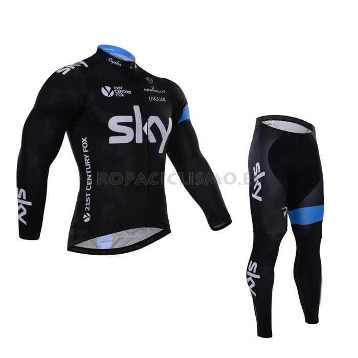 2015 Maillot Sky mangas largas Negro