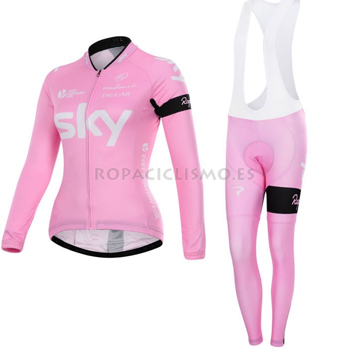 2015 Maillot Sky mangas largas tirantes Rose