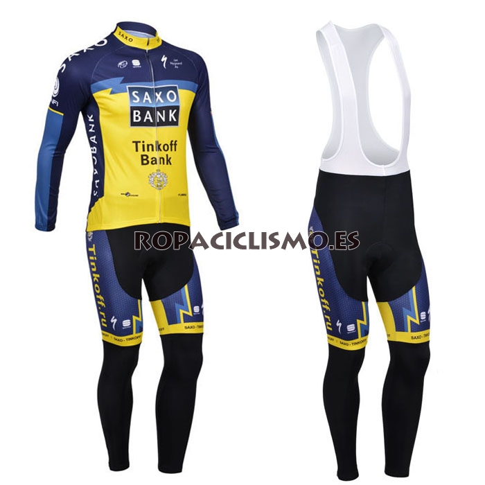 2013 Maillot Saxobank amarillo tirantes mangas largas