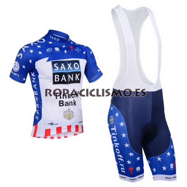 2013 Maillot Saxobank azul tirantes