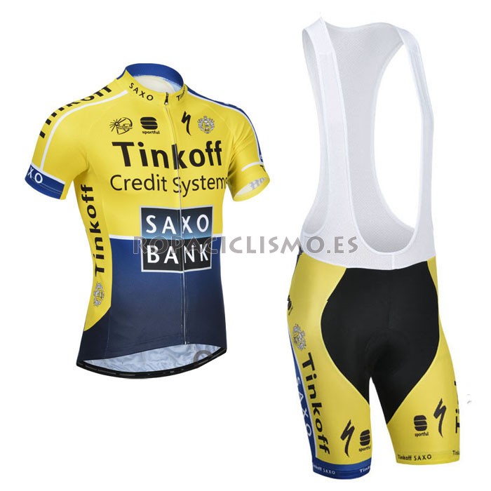 2014 Maillot Saxobank tirantes amarillo