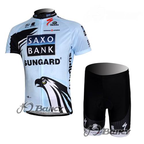 Saxo Bank Sungard Maillot mangas cortas blanco