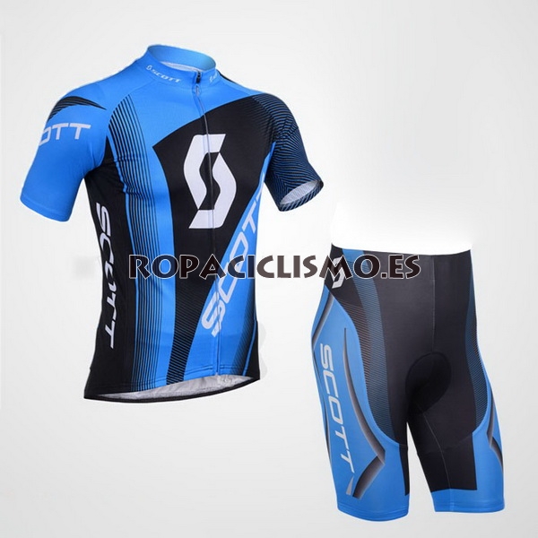 2013 Maillot scott mangas cortas azul