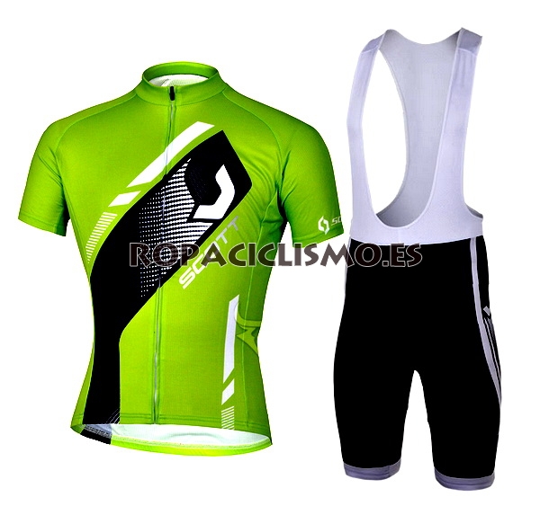 2013 Maillot scott mangas cortas tirantes verde