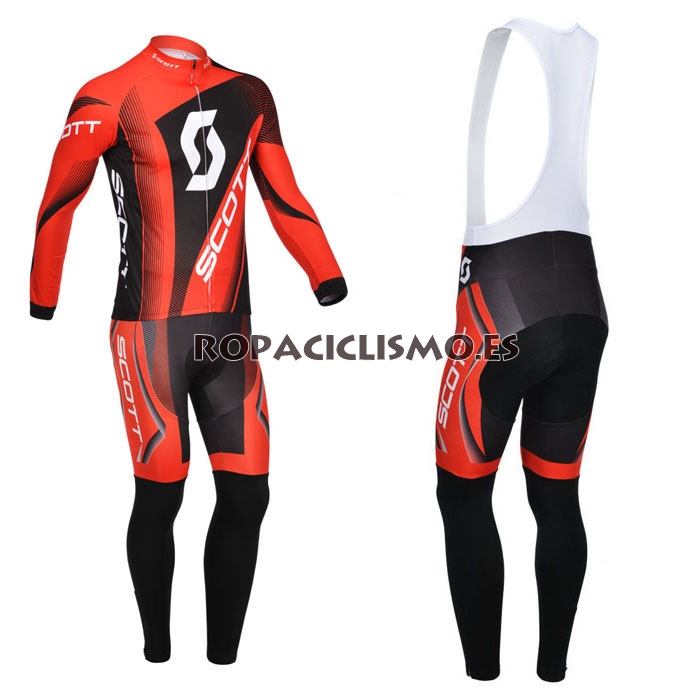 2013 Maillot scott mangas largas tirantes rojo